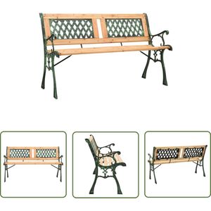 The Living Store Tuinbank Nostalgisch - Vurenhout - 122 x 54 x 73 cm - Dubbel ruitmotief