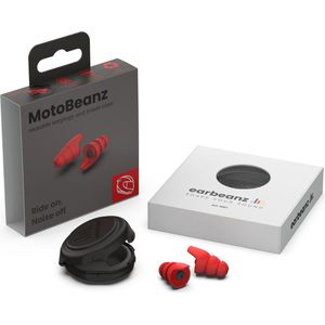 EarBeanz MotoBeanz Oordoppen voor Motorrijden - 19dB Gehoorbescherming - Oordopjes tegen Windruis - Geschikt voor elke Helm door Ergonomische Pasvorm - Rood
