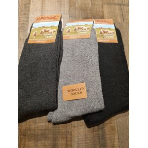 6 Paar - Wollen Sokken - Maat 44-47 - Wintersokken - Vrijetijdsokken - Werksokken - Huissokken