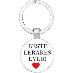 Akyol - Beste lerares ever Sleutelhanger - lerares - iemand die een lerares is - docent - lesgeven - werk - collega - beste ooit - cadeau - verjaardag - kado - geschenk - gift - verrassing - welkomst cadeau - afscheidscadeau - 2,5 x 2,5 CM