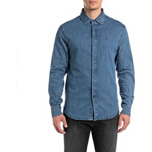 Replay M4131 .000.839 72c Overhemd Met Lange Mouwen Blauw M Man