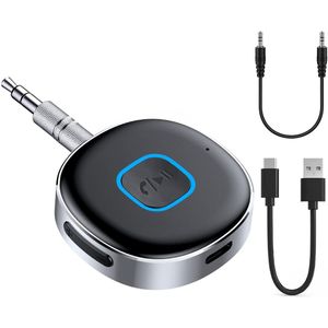 Ynkkvre - Bluetooth 5.0 adapter met microfoon - draadloze 3,5 mm aux adapter voor auto-audiosystemen, koptelefoons, luidsprekers en thuisstereo