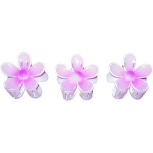 3 Haarklemmen bloem lichtroze