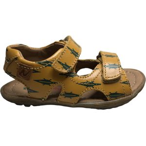 Naturino velcro's groene krokodillen lederen sandalen sky geel mt 22