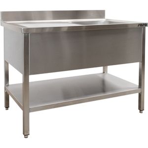 Saro Spoeltafel Met 1 Wasbak - Rechts - 700 Mm Diepte - 1600 Mm 700-2520R - Horeca & Professioneel