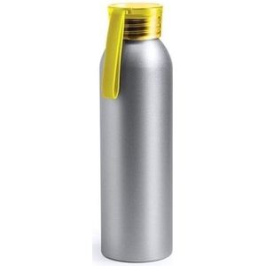 Aluminium drinkfles/waterfles met gele dop 650 ml - Sportfles - Sportbidon