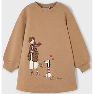 MAYORAL - Meisjes jurk - Maat 98 - Meisjes - Bruin -