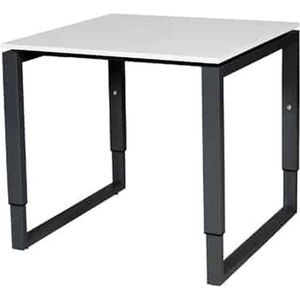 Verstelbaar Bureau - Domino Plus 80x80 wit - zwart frame