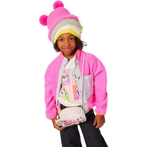 Pluche vest roze met pailletten roze 98