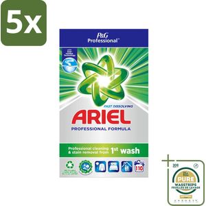 5 x Ariel Actilift - Waspoeder en Vlekverwijderaar - Witte en Lichtgekleurde Was - 110 Wasbeurten - Grootverpakking - Waspoeder - Vlekverwijderaar - Witte Was - Lichtgekleurde Was - Actilift