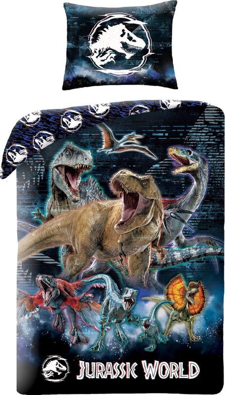 Jurassic World Dekbedovertrek, Nubar - Eenpersoons - 140 x 200 + 70 x 90 cm - Polyester