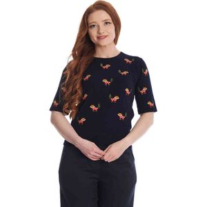 Trui dames - Banned Retro - Blauw/Donkerblauw/Groen