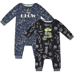 Charlie Choe - 2pack - Navy Boxpak - Salopette - Kruippakje - Babypakje - Jumpsuit - Geboortepakje - Romper - Sterren - Piraten - Maat 56