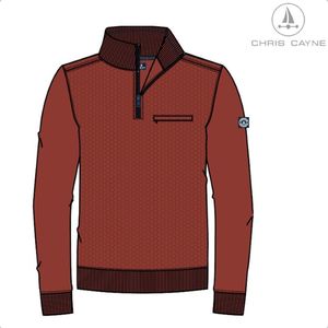 Chris Cayne trui heren - 4009 - rood - korte rits - maat XXL