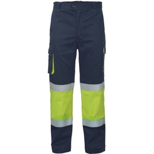 Cerva MULTINORM STRIP vlamvertragend high-vis broek 03520102 - Geel/Navy - XL