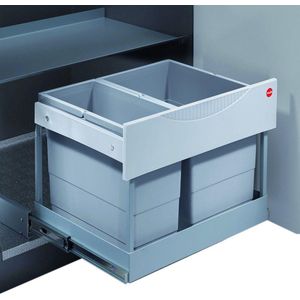 Hailo Space Saver Tandem Afvalemmer - 18 + 12 l - Grijs