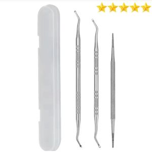 Roestvrijstalen manicuremes met twee uiteinden Nagelgroeflepel nagelvijl dubbelzijdig manicuremes Schoon