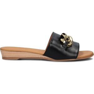 Notre-V - 119-123 Slippers - Dames - Zwart - Leren Bovenwerk