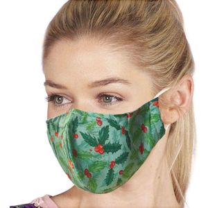 Mondkapje Kerst - Hulst & Besjes | mondmasker| gezichtmasker|Wasbaar en met Neusstrip