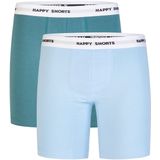 Happy Shorts - Long Boxershorts - Marine - 2er-Pack