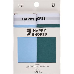 Happy Shorts - Long Boxershorts - Marine - 2er-Pack
