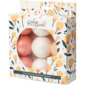 Set van 9 mini bruisballen zoete bloemen met amandel olie