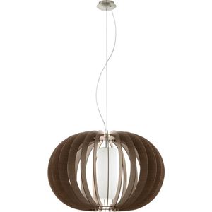 EGLO Stellato 3 - Hanglamp - 1 Lichts - Ø700mm. - Nikkel-Mat - Bruin, Wit