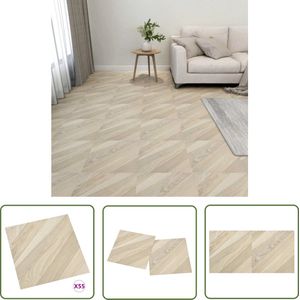 The Living Store Vloerplanken zelfklevend 55 st 5,11 m² PVC gestreept beige - Pvc Vloeren - Pvc Vloerplanken - Vloerplanken - Houten Look Vloeren - Beige Vloeren