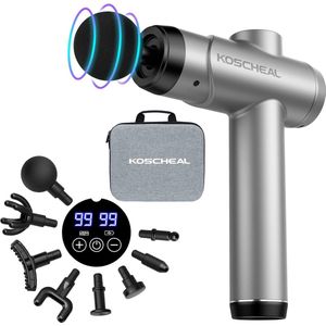 Massagepistool, massagepistool, 99 instelbare standen en 8 koppen, super-power- en snellaadtechnologie voor rug, nek, schouders, pijnverlichting bij diepe weefsels