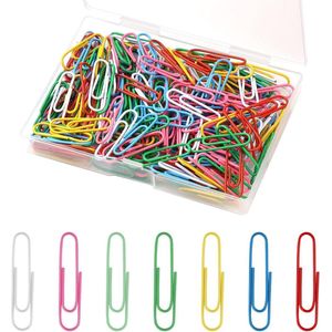 Paperclips Meerkleurig 200 Stuks Grote Maat met Doos voor School en Kantoor .
