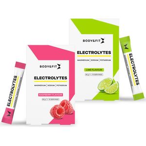 Body & Fit Electrolytes Bundel - Elektrolyten Poeder - Elektrolyten Drink - Raspberry en Lime - 90 gram (2x10 sticks)