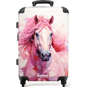 NoBoringSuitcases.com® - Kindertrolley meisjes - Koffer paard kinderen - 20 kg bagage