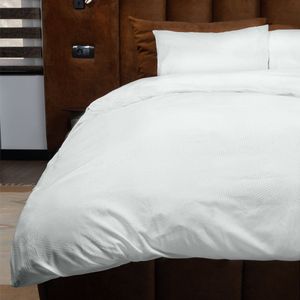 Zydante - Embossed Geometric - Dekbedovertrek - Grijs - Lits-Jumeaux (240x220 Cm) - Microvezel