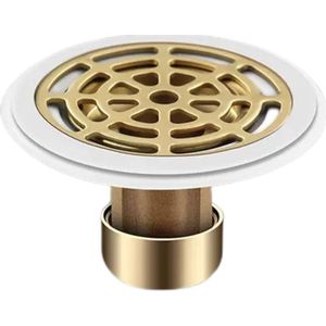 Geschikt voor Vloerafvoer, doucheafvoer, anti-geurklep met rubberen ring, koperen anti-geur douchestop voor vloerafvoer en badkamer, geschikt voor gatdiameter 27-55 mm