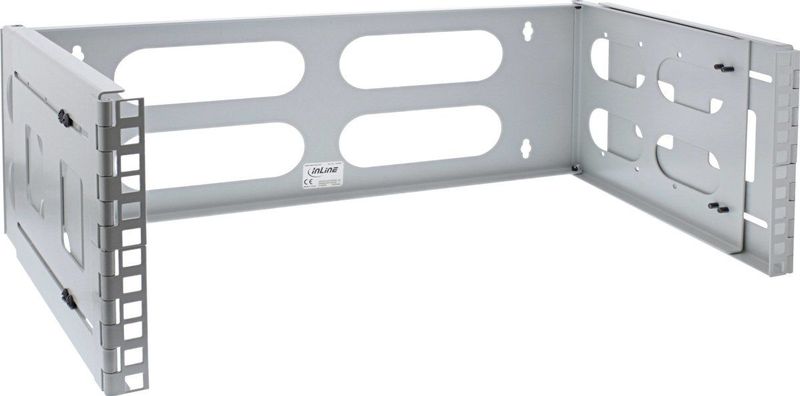 InLine - Wandrek - Lichtgrijs - 4U Rackcapaciteit - Instelbare Diepte 24-40 cm