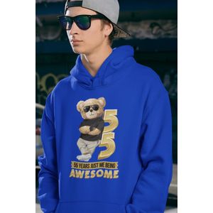 55 Jaar Verjaardag cadeau Hoodie - Blauw Hoodie Mannen - Maat M - Verjaardag Cadeau Mannen - Limited Edition