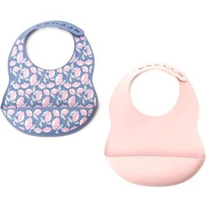 Set van 2 slabbetjes Rose Gingko - met klittenbandsluiting