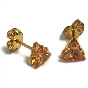 Aramat Jewels Oorbellen - Zweerknopjes Zirkonia Oorbellen Driehoek - Roestvrij staal - Mannen - Kinderen - 3
