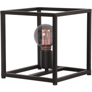 Tafellamp Esteso groot metalen frame | 22 x 22 x 22 cm | 1 lichts | zwart | landelijk modern design