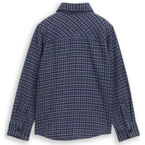 TOM TAILOR - Overhemd - Violetblauw / Zwart / Wit - Geruit - Lange Mouw