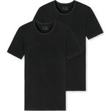 Schiesser - XXL - heren T-Shirt 2-Pack - 95/5 - Biologisch katoen - Zwart