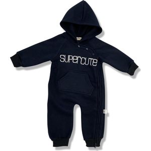 Supercute jumpsuit donkerblauw kruippak navy maat 68/74