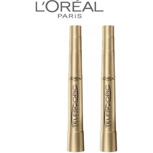 L'Oreal Paris Telescopic Mascara zwart - 2 stuk