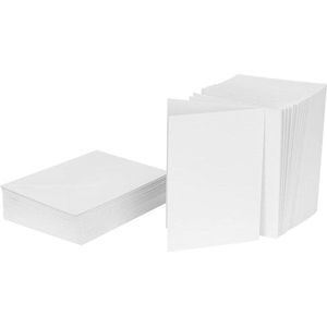 Blanco Vouwkaartenset - 50 kaarten en 50 enveloppen - om zelf te vorm te geven - kaartformaat 105 x 148 cm DIN C6 .