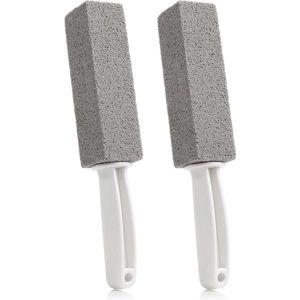 Toilet Cleaner Cleaning Stone with Handle Pack of 2 - Environmentally Friendly and Natural Brushes for Bathroom, Kitchen, and More