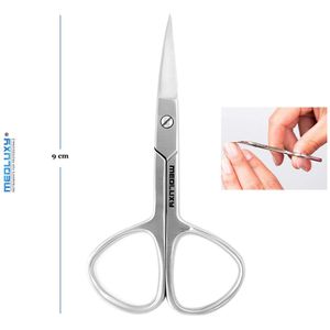 MEDLUXY® - Nagelschaar - Gebogen snijvlak - 9 cm - RVS - MP0613 - ruimere schaar ogen - Stevige nagelschaar voor Vingernagels en Teennagels