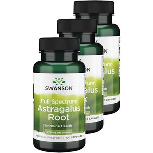 Swanson | Full Spectrum Astragalus Root 470mg | 100 Capsules | 3 stuks | 3 x 100 capsules
