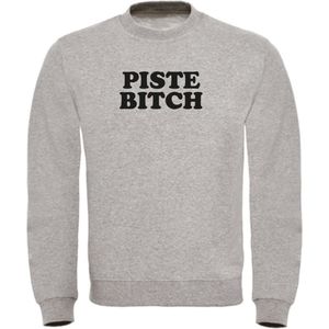 Piste Bitch wintersport sweater grijs 3XL - soBAD. | Foute apres ski outfit | kleding | wintersporttruien | wintersport dames en heren