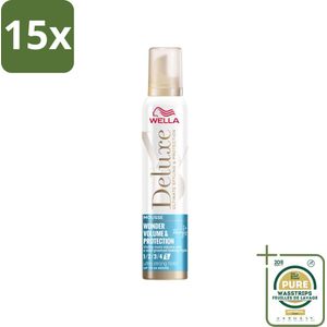 15 x Wella – Deluxe Volume & Protection – Haarmousse – 200 ml - Grootverpakking - Haarmousse - Volume - Bescherming - Keratine - Anti-pluis