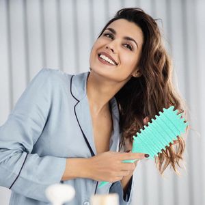 1 Krulborstel - Kruldefiniërende borstel - Kruldefiniërende stylingborstel - Voor het ontwarren en vormen van krullen voor mannen en vrouwen om trekken te verminderen (groen)